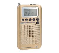 Jectse Receptor de Radio de Banda Aérea, Am FM CB SW VHF Banda Completa con Antena Telescópica de Acero y Batería de 700 MAh para Viajes Al Aire Libre (Gold)