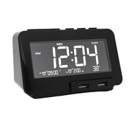 Jectse Reloj de Altavoz Inalámbrico, Pantalla LCD, Ajuste de Brillo sin Pasos de 2 Temporizador, Tiempo de Soporte de Reloj de Escritorio Tiempo de Tiempo de (Enchufe de la UE)
