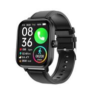 Jectse Reloj Inteligente Reloj Inteligente con Rastreador de Actividad Física en Pantalla Grande de 1,83 Pulgadas con Más de 100 Modos Deportivos Seguimiento del Sueño Recordatorio de (Cuero Negro)