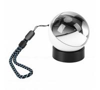 Jectse Reproductor de Vídeo con Bola de Cristal con Memoria de 4 GB Pantalla Digital Crystal Orb USB MP4 JPG Batería de 1000 MAh 7 Cm de Diámetro con Control Táctil para Decoración del