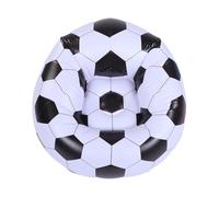 Jectse Silla Inflable de Balón de Fútbol, sofá de Fútbol de PVC, Silla Inflable Portátil para Sala de Estar, Dormitorio, Balcón, con Aguja de Bomba y Blanco Negro único