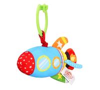 Jectse Sonajero de Mano para Vehículo de bebé, Sonajero de Tela Suave con Sonido Suave para Cochecitos y Cunas, Material Seguro y No Tóxico, para Niños Pequeños, Barco/coche/avión/cohete (choque de