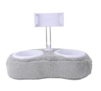 Jectse Soporte de Almohada para Tableta para Uso en el Regazo, Soporte de Almohadilla Ajustable con Clip Giratorio de 360 ° con Tazón para Refrigerios, (Tazón Doble Gris Claro (4-13 Pulgadas))