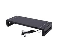 Jectse Soporte para Monitor con 4 Puertos USB, Elevador de Monitor Ajustable en Altura con Cargador de Teléfono, Puertos USB y Cajón de Almacenamiento, Organizador de Escritorio con