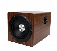 Jectse Subwoofer Activo Autoamplificado de 6,5 Pulgadas, 100 W, Altavoz de Graves Profundos Activo Independiente de Color Roble, para Cine en Casa y Estudio (Enchufe de la UE)