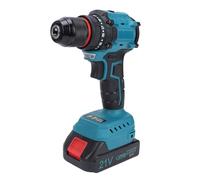 Jectse Taladro de Iones de Litio sin Escobillas, Juego de Taladro Eléctrico Inalámbrico con Portabrocas sin Llave de 3/8 Pulgadas y Luz LED, Torsión 55N 25+1 Ajustes, 2 Velocidades para (Enchufe de