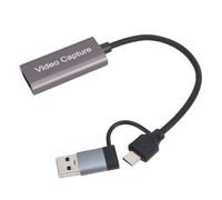 Jectse Tarjeta de Captura de Vídeo 4K, Interfaz Multimedia HD a USB y Tipo C para Grabación de Juegos en Streaming con Baja Latencia, Compatible con OBS