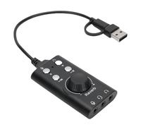 Jectse Tarjeta de Sonido USB para PC, Adaptador de Auriculares Externos con Reducción de Ruido, Cambiador de Voz, Reverbio, Plug and Play, Cambiador de Voz USB Tipo C para Transmisión