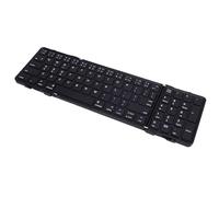 Jectse Teclado Bluetooth Plegable, 82 Teclas, Mini Teclado Portátil de Bolsillo con Funda Trasera de Piel de PU, Sincroniza hasta 3 Dispositivos,para Teléfonos,Tablet y Portátil