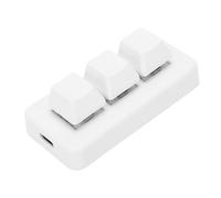 Jectse Teclado de 3 Teclas, Teclado Pequeño Inalámbrico Ergonómico con Cable USB Mecánico Personalizado 2.4G con Atajos Programables, para Trabajos de Juegos OS X (White)