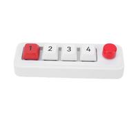 Jectse Teclado de 4 Teclas, Teclado Mecánico Macro con una Sola Mano Totalmente Programable con LED RGB, para Wins OS X PC Gaming Office Work (Enchufe británico Blanco)