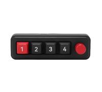 Jectse Teclado de 4 Teclas, Teclado Mecánico Macro con una Sola Mano Totalmente Programable con LED RGB, para Wins OS X PC Gaming Office Work (Black)