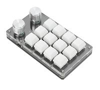 Jectse Teclado programable de 12 teclas con 2 perillas, para copiar, pegar, seleccionar todos/cortar, teclado mecánico macro a prueba de polvo, eje verde a prueba de polvo, teclado macro mecánico de