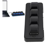 Jectse Teclado Programable de 3 Teclas, Teclado Pequeño Inalámbrico, Compatible con Conexión Inalámbrica de 2,4 G, Bluetooth y USB con Cable, Mecánico Macro de 4 Teclas para