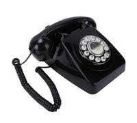 Jectse Teléfono Fijo Vintage, Teléfono Retro con Cable con Pulsador con Conector RJ11 y Función de Rellamada, para Casa, Oficina, Residencia de Ancianos (Black)