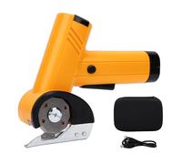 Jectse Tijeras Eléctricas Inalámbricas, Cortador Giratorio Recargable Ajustable de 4 Velocidades con Bloqueo de Seguridad, Bolsa de Almacenamiento con Luz LED, para Manualidades, Corte (YELLOW)