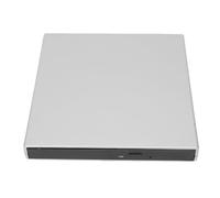 Jectse Unidad óptica Externa USB 3.0 DVD Grabadora de CD (Silver) | Diseño Delgado y Portátil, Plug and Play, Cable de Alimentación USB Doble, Soporte para PC