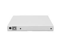 Jectse Unidad óptica Externa USB 3.0 DVD Grabadora de CD (White) | Diseño Delgado y Portátil, Plug and Play, Cable de Alimentación USB Doble, Soporte para PC