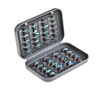 Jectse Vivid - Kit de Señuelos de Pesca con Mosca, 40 Piezas, Cabeza Roja, Cuerpo Verde, Moscas Biodegradables, Anzuelo de de Alto Mimetismo para una Experiencia de Pesca Auténtica, Juego de Atado