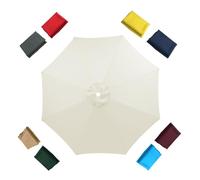 JEDAL 230cm 270cm 300cm toldo de Repuesto para sombrilla 8 Varillas Cubierta de Parasol en voladizo De Repuesto Tela para Sombrilla para Playa De Recambio, Solo Toldo(White,270cm)