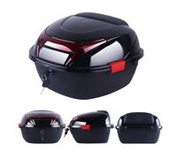 JEDAL Baúl para Motocicleta Caja para Equipaje de Casco Maleta Moto con Respaldo y Montaje Accesorios Baúl de Moto Impermeable 35L (Color : Negro)