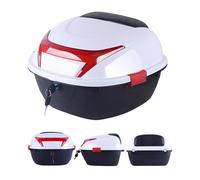 JEDAL Baúl para Motocicleta Caja para Equipaje de Casco Maleta Moto con Respaldo y Montaje Accesorios Baúl de Moto Impermeable 35L (Color : White)