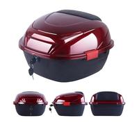 JEDAL Baúl para Motocicleta Caja para Equipaje de Casco Maleta Moto con Respaldo y Montaje Accesorios Baúl de Moto Impermeable 35L (Color : Vino Rojo)