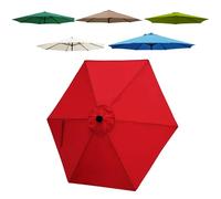 JEDAL Toldo De Recambio de Sombrilla de 2.0m/2.50m/2.70m/3.0m Tela De Repuesto de Sombrilla 6 Varillas, Cubierta Repuesto para Sombrilla De Patio, toldo para Exteriores(Roja,270cm)