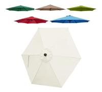 JEDAL Toldo De Recambio de Sombrilla de 2.0m/2.50m/2.70m/3.0m Tela De Repuesto de Sombrilla 6 Varillas, Cubierta Repuesto para Sombrilla De Patio, toldo para Exteriores(White,270cm)