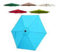 JEDAL Toldo De Recambio de Sombrilla de 2.0m/2.50m/2.70m/3.0m Tela De Repuesto de Sombrilla 6 Varillas, Cubierta Repuesto para Sombrilla De Patio, toldo para Exteriores(Lago Azul,300cm)