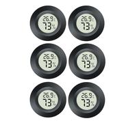 JEDEW Termómetro higrómetro digital Humidity Meter Indoor/Outdoor Humidity Monitor Reptil Termómetro para Humidores Greenhouse Garden Cellar Fahrenheit (℉) o Celsius (℃) (negro-6 unidades) (6)
