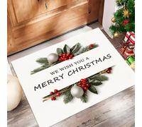 JEDTAKCT Alfombra De Salón, Rojo Púrpura, 60X90Cm, Corona Navideña Planta Sencilla, Antideslizante Lavable Felpudo De Entrada, Alfombra Pequeña De Pelo Corto para Dormitorio Cocina Interior