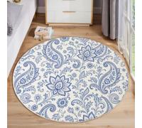 JEDTAKCT Alfombras Redonda Antideslizante Paisley Oriental