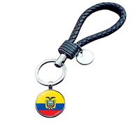JEDTAKCT Copa Mundial De Ecuador Llavero Colgante - Bandera De País Colgante Cuerda De Cuero Llavero Aficionado Al Fútbol Recuerdo Novedad Llavero para Hombres Mujeres Pareja Accesorios De Regalo,C
