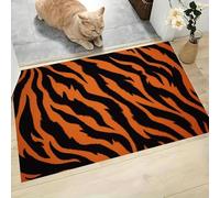 JEDTAKCT Felpudo con Rayas De Tigre Feroces, Naranja Divertido Estampado, Alfombra Animales Salvajes, Suave Antideslizante Lavable, Felpudo para Entrada Entrada Exterior, Decoración del Hogar