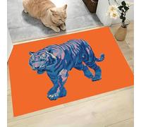 JEDTAKCT Felpudo con Tigre Feroz, Naranja Divertido Estampado, Alfombra Animal De Arte Pop, Suave Antideslizante Lavable, Felpudo para Entrada Entrada Exterior, Decoración del Hogar