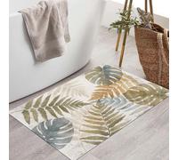 JEDTAKCT Felpudo Entrada Casa Antideslizante Plantas De Acuarela Bohemias para Interiores | Alfombras Fino Lavable, Hoja De Palma Simple Alfombrilla Absorbente para Pasillo, 45X75Cm, Gris