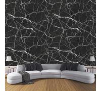 JEDTAKCT Grieta Simple De Mármol Geometría De Lujo 3D Papel Pintado Tapiz Textura De Seda Comedor Negro Gran Papel Pintado Decoración Dormitorio Sala Estar Tv Fondo Pantalla, 250X175Cm