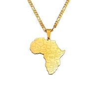 JEDTAKCT Mapa De África Nombre del País Collares Pendientes - Mapa del Mundo Cadena De Clavícula Bandera De Estilo Étnico Joyería Unisex Encanto Patriótico Cadena De Suéter para Hombres Mujere