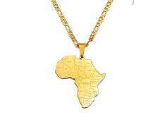 JEDTAKCT Mapa De África Nombre del País Collares Pendientes - Mapa del Mundo Contorno Cadena De Clavícula Bandera De Estilo Étnico Joyería Unisex Encanto Patriótico Cadena De Suéter para Hombr