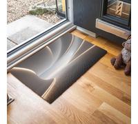 JEDTAKCT Tapetes Lavables para Interiores Pequeños, Ilusión Visual 3D, Arquitectura De Pasillo Moderno, Suave Antideslizante, Felpudo De para Entrada Pasillo Dormitorio (Gris, 50X80Cm)