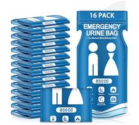 JEDWKFA 16 Piezas Bolsas Orinal Portatil, Bolsas de Orina para Viajes, 850ml Orinal para Adulto Niños, Bolsas de Vómito de Urinario, Urinario Portatil Mujer para Camping, Aseos, Viajes