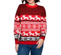JEDWKFA Jersey Navideño Mujer 2024 - Impresión Navideña de Invierno, Cuello Redondo, Manga Larga, Suéter Familia, XL
