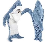 JEDWKFA Manta Tiburon, Shark Blanket, Adultos Tiburón Mantas de Vestir, Manta Tiburon Adulto Cuerpo Entero, Disfraz de Tiburon, Suave y Agradable para la Piel, Pijama Tiburon, 160-175CM