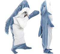 JEDWKFA Manta Tiburon, Shark Blanket, Adultos Tiburón Mantas de Vestir, Manta Tiburon Adulto Cuerpo Entero, Disfraz de Tiburon, Suave y Agradable para la Piel, Pijama Tiburon, 180-190CM