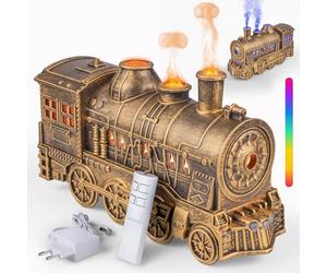 Jeebel Difusor Aroma para Aceites Esenciales - Difusor en Forma de Tren con LED Colores, Control Remoto, Adaptador Corriente - 300ml Mini Humidificador de Vapor para Aromaterapia de Dormitorio Oficina