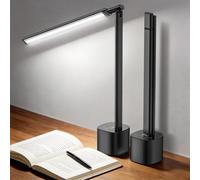 Jeebel Lámpara Escritorio Inalámbrica, 5000mAh LED Luz de Escritorio con Regulación Continua Táctil, 3 Temperaturas Color, Ángulo de Iluminación Ajustable 180°, Portátil Lámp Mesa para Oficina