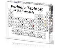 Jeebel Tabla Periódica de Elementos Reales, Tabla Periódico de Acrílico de LED Lámpara Mesa con Muestras de Elementos Reales para Maestros Estudiante Niño para Enseñanza/Exhibición Elementos Químicos