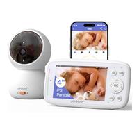 jeeber Camara Vigilancia Bebe con App Movil, 4" IPS Pantalla, 360 Grados, Visión Nocturna, Detección Inteligente de llanto, Área de Seguridad Personalizada, VOX