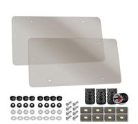 Jeeeun 2 Pack Tinted License Plate Cover, Clear License Plate Protector with PC Material for European Standard Cars, 13"X6.7" (Gray)